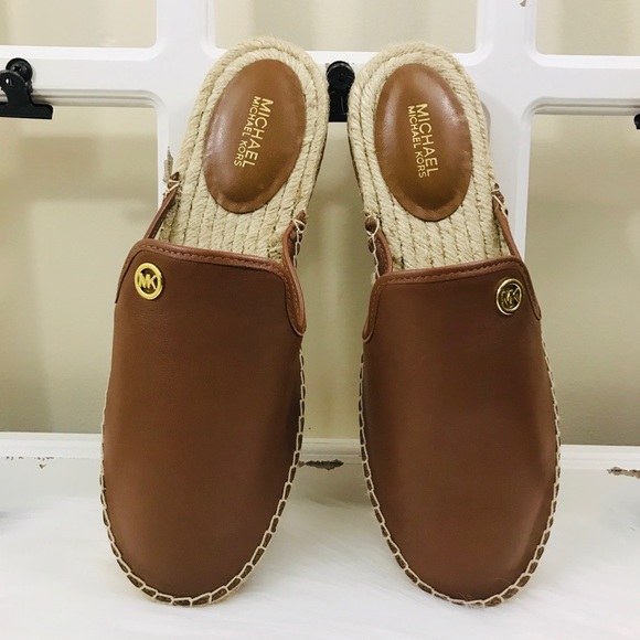 MK Emilia Leather Slide Slip On Espadrilles - Picture 3 of 9